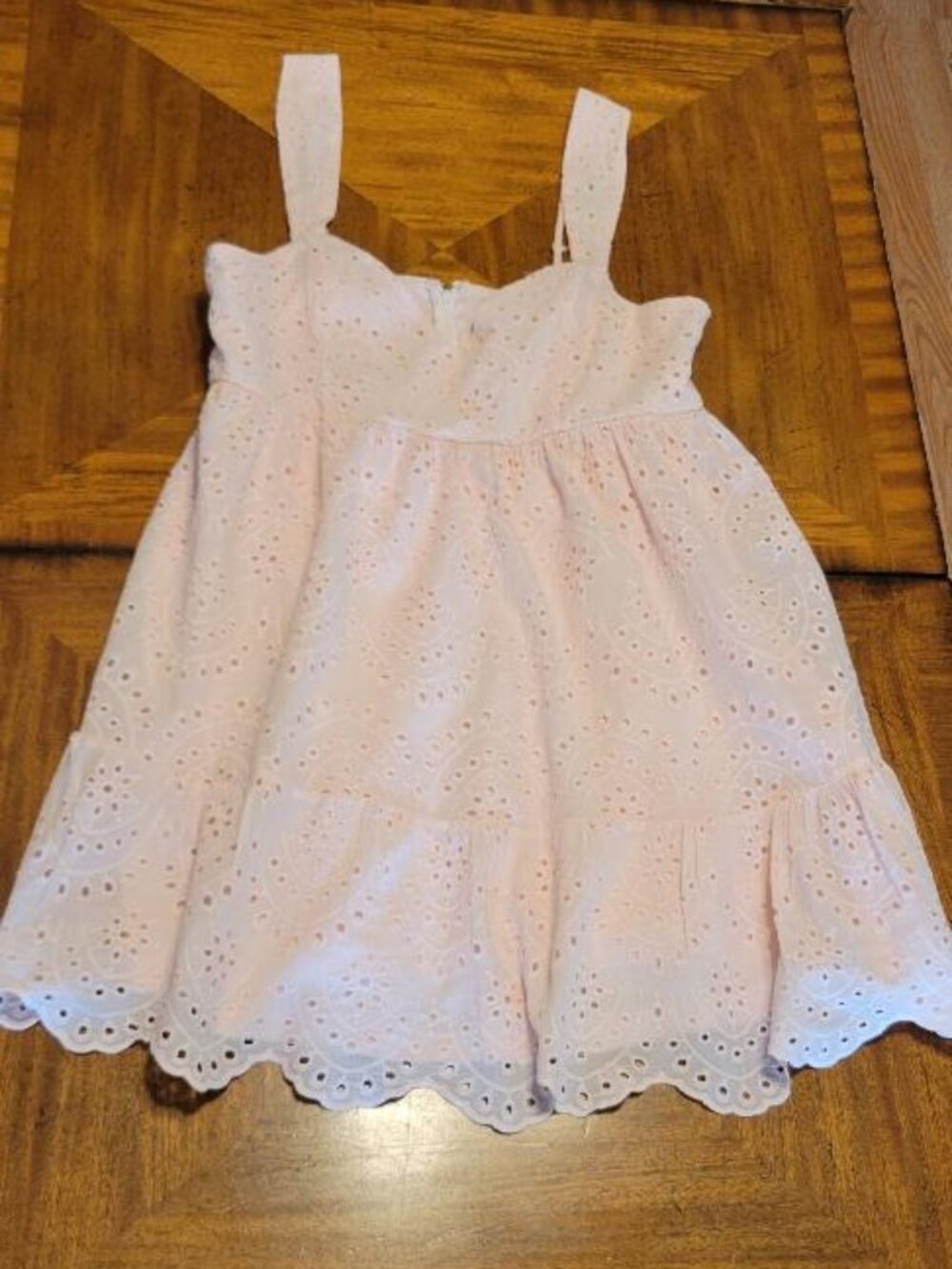 Trixxi Light Pink Eyelet Mini Dress